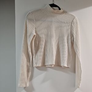 Wilfred Free Beige Ribbed Knit Top